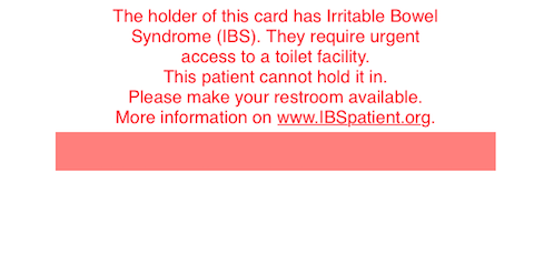 IBSpatient.org Restroom Access Card back